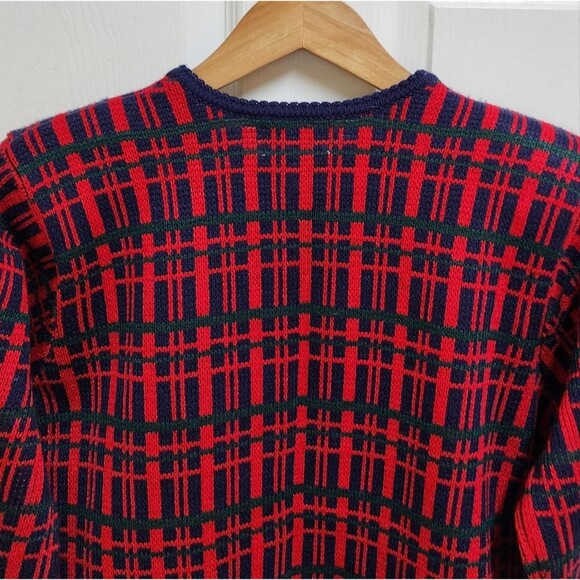 Hasting & Smith Sweater Women SP Red Plaid Knit Cardigan Button Pockets Long Slv - Picture 4 of 9